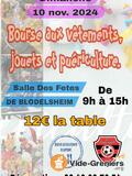 Bourse aux vêtements, puériculture, objets, jouets