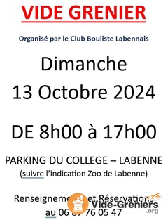 Photo de l'événement Vide Grenier du Club Bouliste Labennais